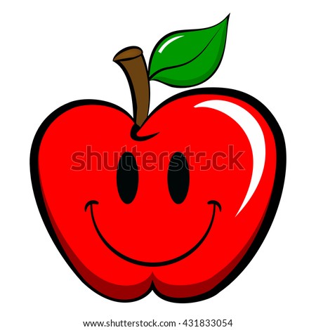 Vector Images Illustrations And Cliparts Apple Emoticon Emoji Happy Joyful Pleased Amused Blink Tongue Red Apple Hqvectors Com