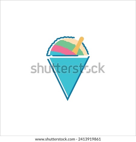 Shaved ice, summer, rainbow, vector illustration