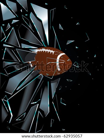 Broken Glass American Football Ball Vector Drawing