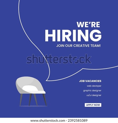 We're hiring Creative. open vacancy design template. We are hiring creative ads.  Hiring poster.