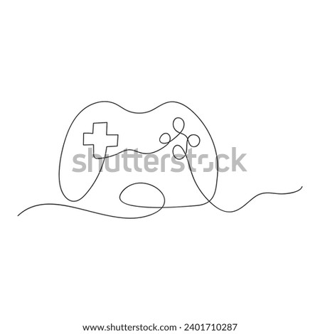 Continuous one line drawing art of Game controller vector illustration.