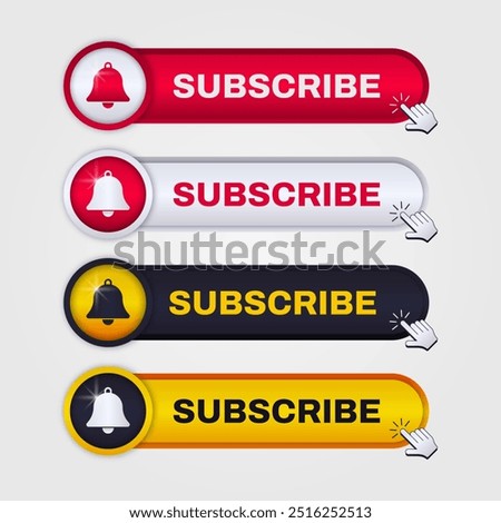 Subscribe button multiple colors looking nice buttons use your videos subscribe illustration