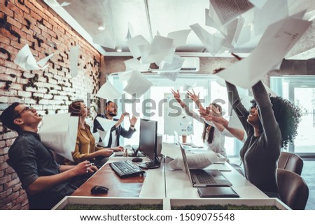 Similar – Image, Stock Photo Woman having fun throwing sand in desert