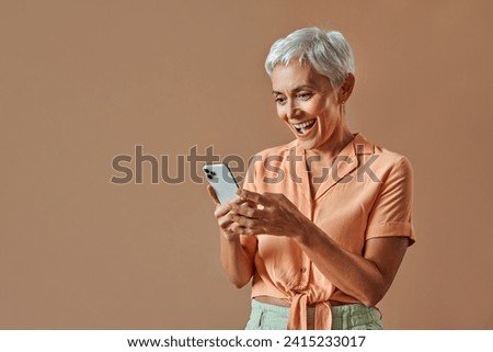 Similar – Image, Stock Photo Stylish elderly woman in round sunglasses