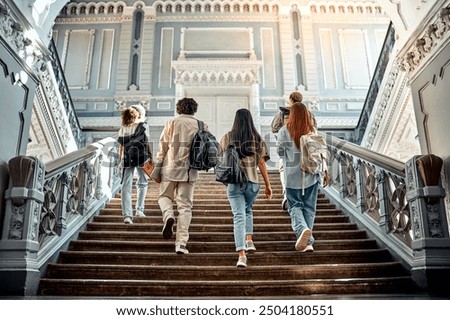 Similar – Image, Stock Photo Young female student in a university library