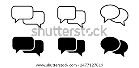 Comment icon speech bubble symbol. Speech bubble collection . Cloud speech bubbles collection. Black speech bubble . Vector illustration