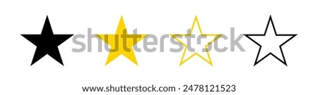 Star vector isolated icon. Stars vector icons. Stars collection. Golden Stars isolated on white background. Vector Star