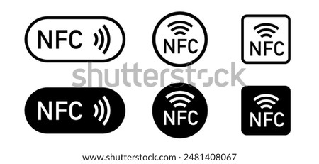 Nfc scan icon. NFC payment icon set. NFC technology icon. Vector illustration