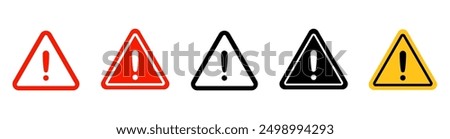 Caution alarm set. Danger sign collection. STOP sign. Warning stop signs. Vector illustration