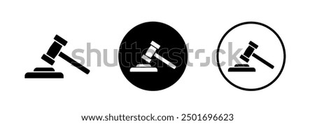 Gavel icon set. judge gavel icon vector. Gavel sign. Judge gavels collection flat icon.