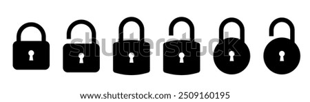 Lock icons set. Locked and unlocked lock icon. Vector illustration.