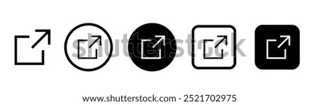 External link icons. Web chain open link to attached website. External link icon vector sign. 