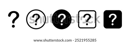 Question marks Icon. Bubble question icon. Question mark symbol on isolated white background. Set related to question marks. 