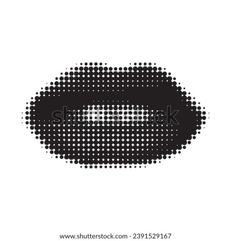 Female close up Lips with halftone dot effect