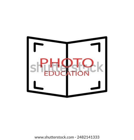 simple photo education logo. concept of library, knowledge sale, webinar, geek, film, hobby, shutter, bookstore label. flat style trend modern brand design