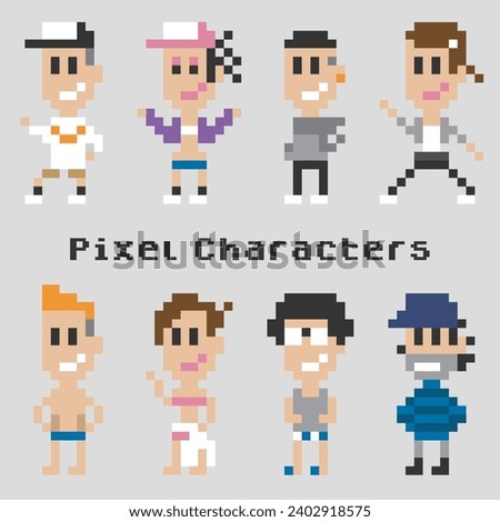 pixel characters, 8-bit avatar, hip hop, reggae, fashion, dance, swim, swimsuit, nerd, geek, vagrant