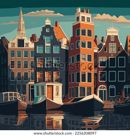 vector illustration of the Netherlands with beautiful scenery