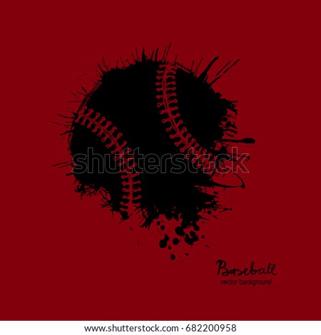 Baseball Logo, sketch, grunge, abstract ball, spray, dirty design element. Vector illustration on a T-shirt, poster, flyer, sports cover.