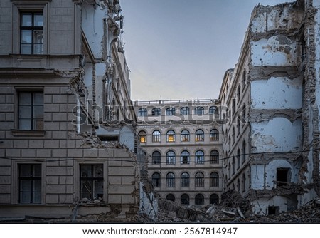 Similar – Image, Stock Photo Courtyard of an abandoned house