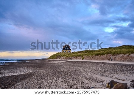 Similar – Image, Stock Photo Remote rocky seaside at bright sunset