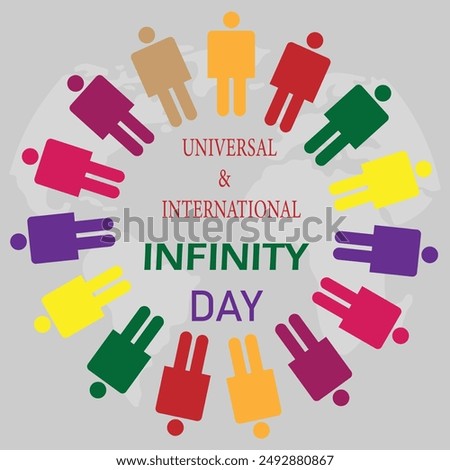 Universal and International Infinity Day design for social media post or banner design. Universal and International Infinity Day background. EPS editable file.