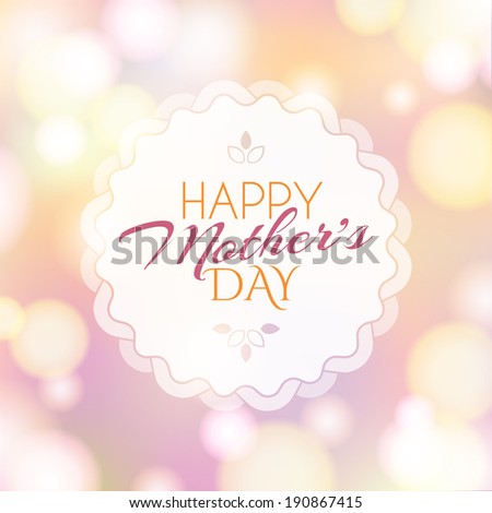 Background with badge and greeting Happy Mother's Day