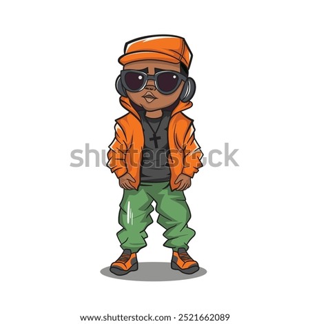 vector of people wearing gangster style clothes, with a cool style