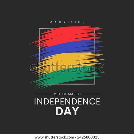 Mauritius independence day greeting card, banner, vector illustration. Mauritian national day 12th of March background creative design.