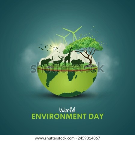 World environment day poster. Creative vector illustration design.