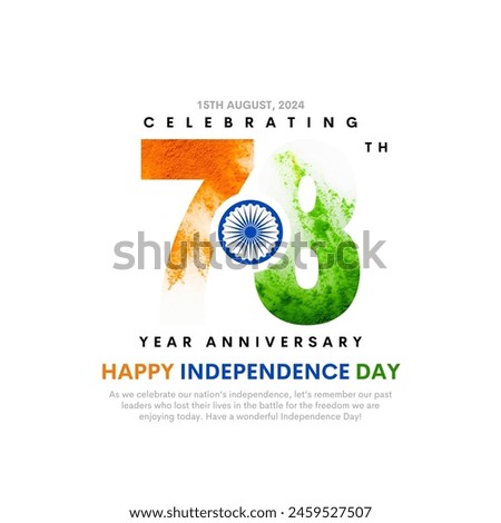 78th year Happy independence day India. Creative Vector Template Design for 15th of August.