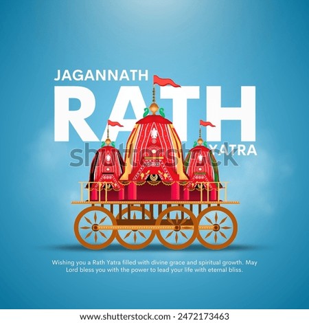 vector illustration of Rath Yatra Chariot Festival of Hindu God Lord Jagannath celebrated in Odisha India