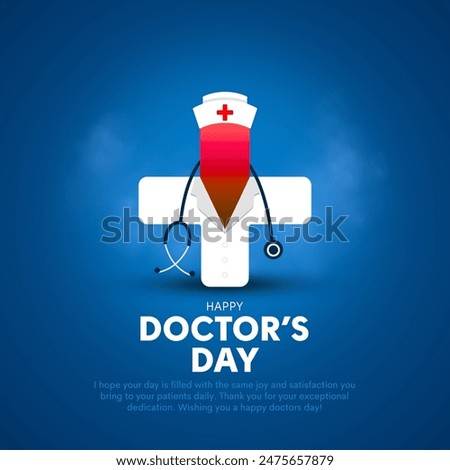 Happy Doctor's Day, creative vector illustration. Stethoscope and doctor symbol.