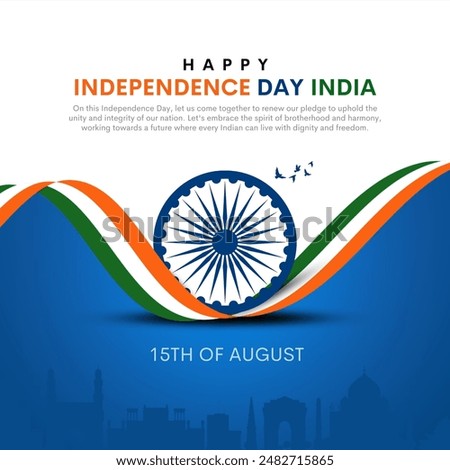 Happy Independence Day of India. monument and Landmark. Creative vector illustration graphic design.