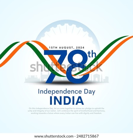 Happy Independence Day of India. monument and Landmark. Creative vector illustration graphic design.