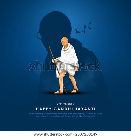 2nd October Happy gandhi jayanti. indian Freedom Fighter Mahatma Gandhi also known as Bapu. Creative vector illustration design