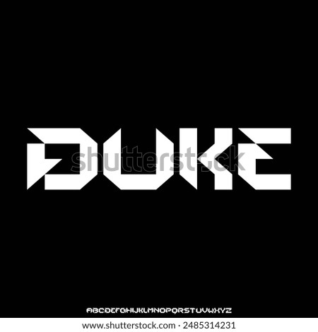 duke typeset, the futuristic modern college combined with varsity style font