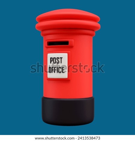 3D classic red mailbox vector logo design icon illustration