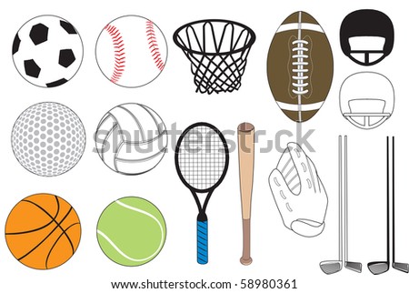 Vector Illustration of 15 sports icons isolated. No gradients were used. Available in other versions.
