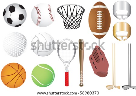 Vector Illustration of 15 sports icons isolated. Available in other versions.