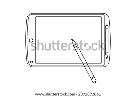 
Digital graphics tablet with Drawing pen vector illustration.