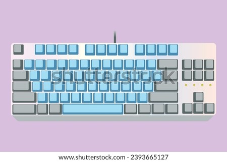 Mechanical computer keyboard icon Trendy Technology, Ergonomic, Vector Illustration Background.
