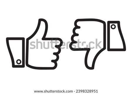  Like and Dislike icon isolated social media symbol vector illustration.