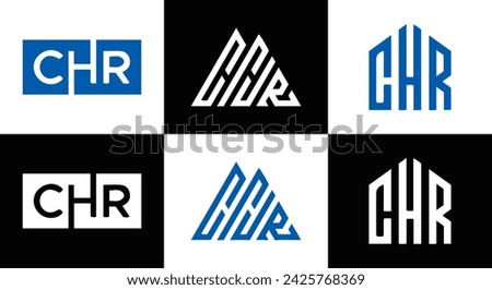 CHR logo. C H R design. White CHR letter. CHR, C H R letter logo design. Initial letter CHR linked circle uppercase monogram logo.