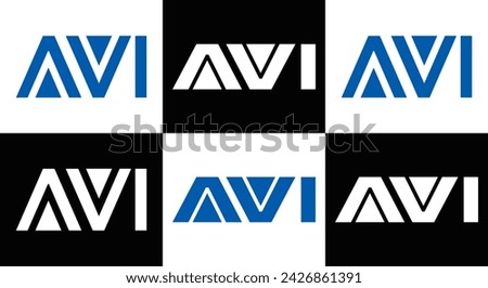 AVI logo. A V I design. White AVI letter. AVI, A V I letter logo design. Initial letter AVI linked circle uppercase monogram logo.