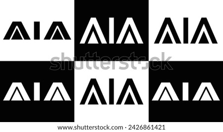 AIA logo. A I A design. White AIA letter. AIA, A I A letter logo design. Initial letter AIA linked circle uppercase monogram logo.