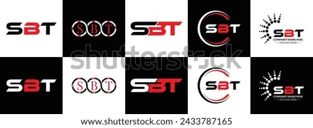 SBT logo. S B T design. White SBT letter. SBT, S B T letter logo design. Initial letter SBT linked circle uppercase monogram logo.