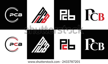 PCB logo. P C B design. White PCB letter. PCB, P C B letter logo design. Initial letter PCB linked circle uppercase monogram logo.