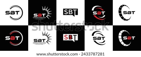 SBT logo. S B T design. White SBT letter. SBT, S B T letter logo design. Initial letter SBT linked circle uppercase monogram logo.