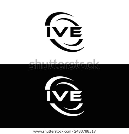 IVE logo. I V E design. White IVE letter. IVE, I V E letter logo design. Initial letter IVE linked circle uppercase monogram logo.