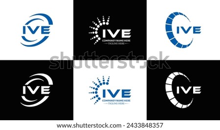 IVE logo. I V E design. White IVE letter. IVE, I V E letter logo design. Initial letter IVE linked circle uppercase monogram logo.